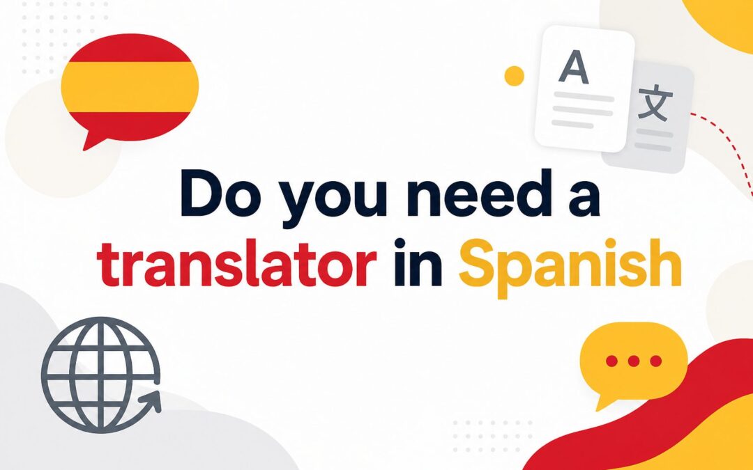 Translator helping with Spanish documents at a desk