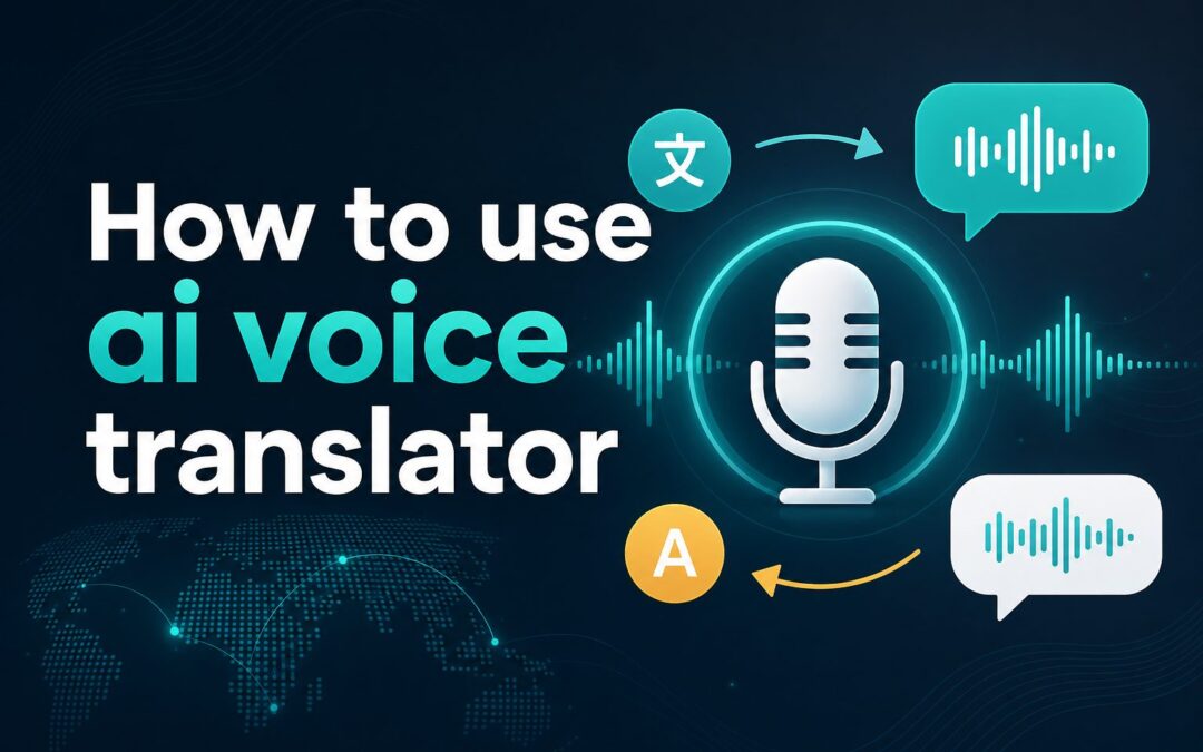 Person using an AI voice translator app during a multilingual conversation
